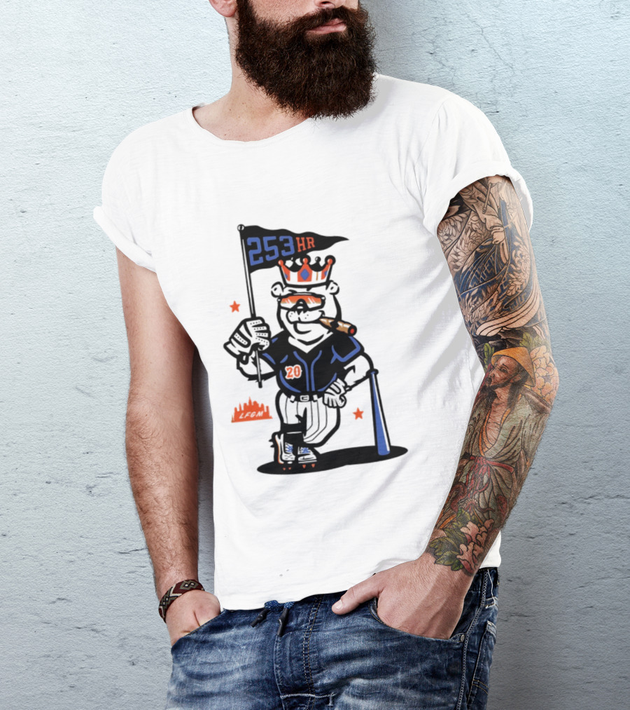 Pete Alonso New York Mets Polar Bear 253 HR Cigar King T-Shirt