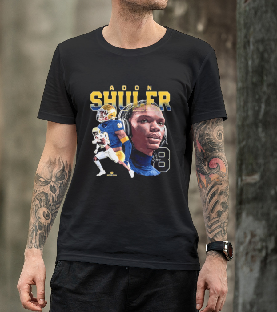 Adon Shuler 8 Notre Dame NCAA Football Player T-Shirt