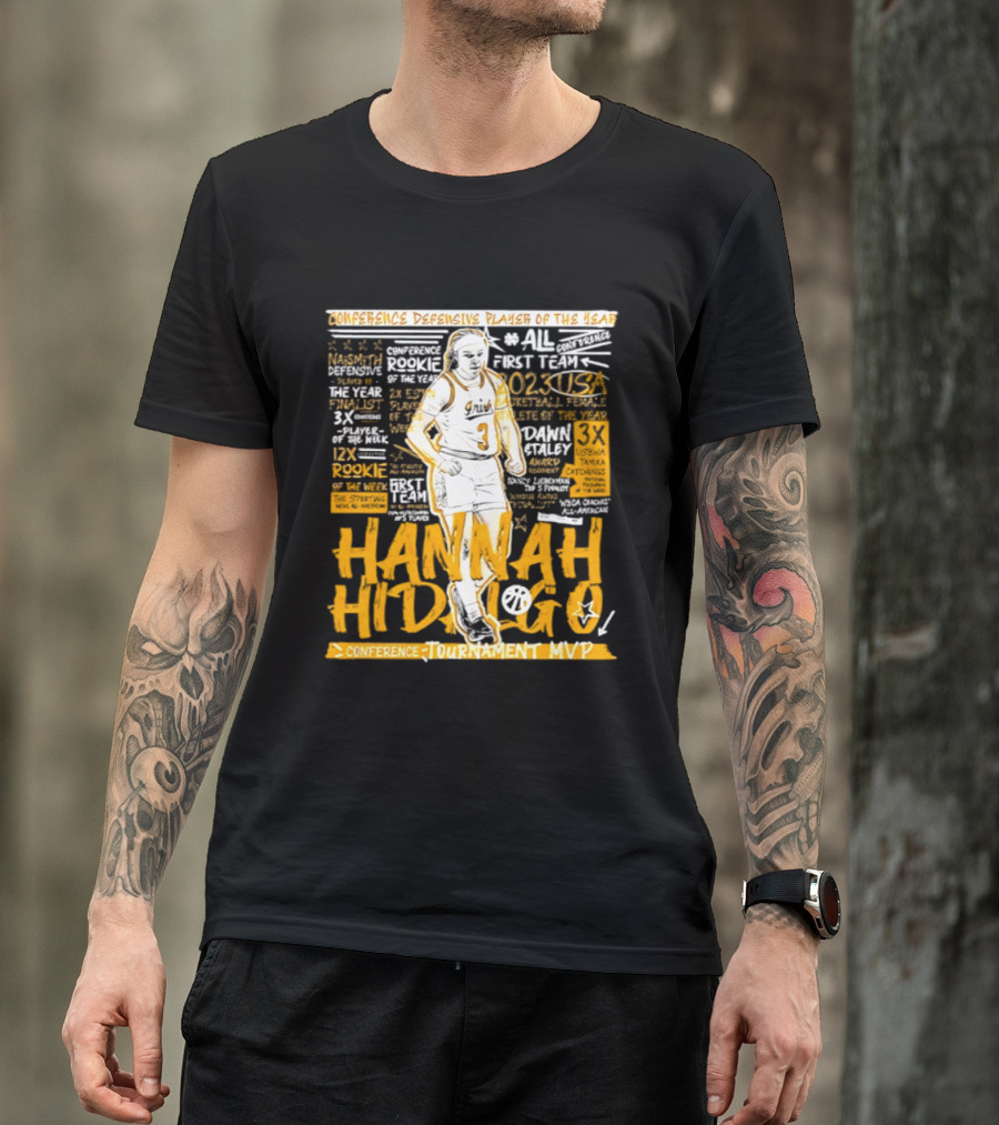 Hannah Hidalgo 2023 NCAA Conference Defensive Player Of The Year Tournament MVP Rookie Team Honors T-Shirt