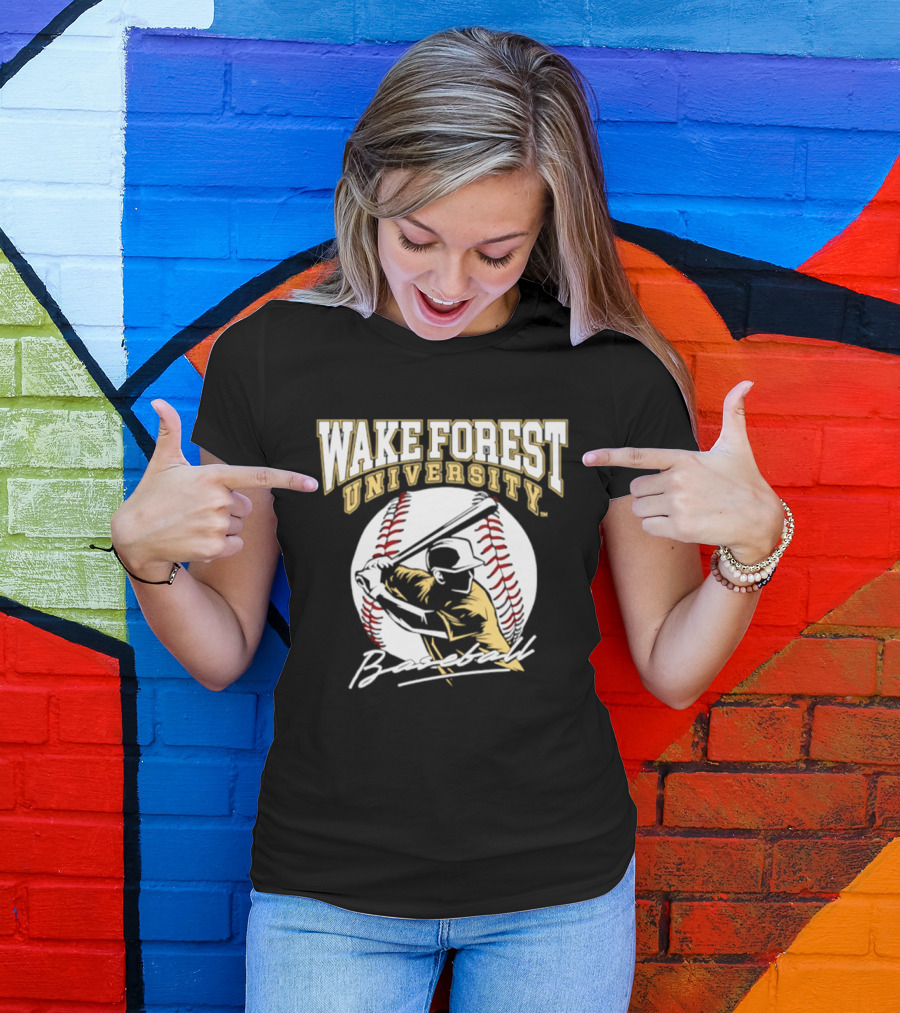 Wake Forest University Baseball Boston Torres Player Name T-Shirt