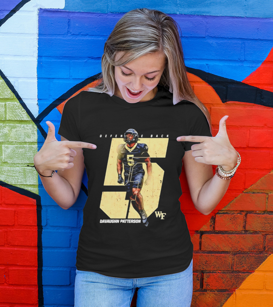 Davaughn Patterson Wake Forest Football Defensive Back Number 5 WF T-Shirt