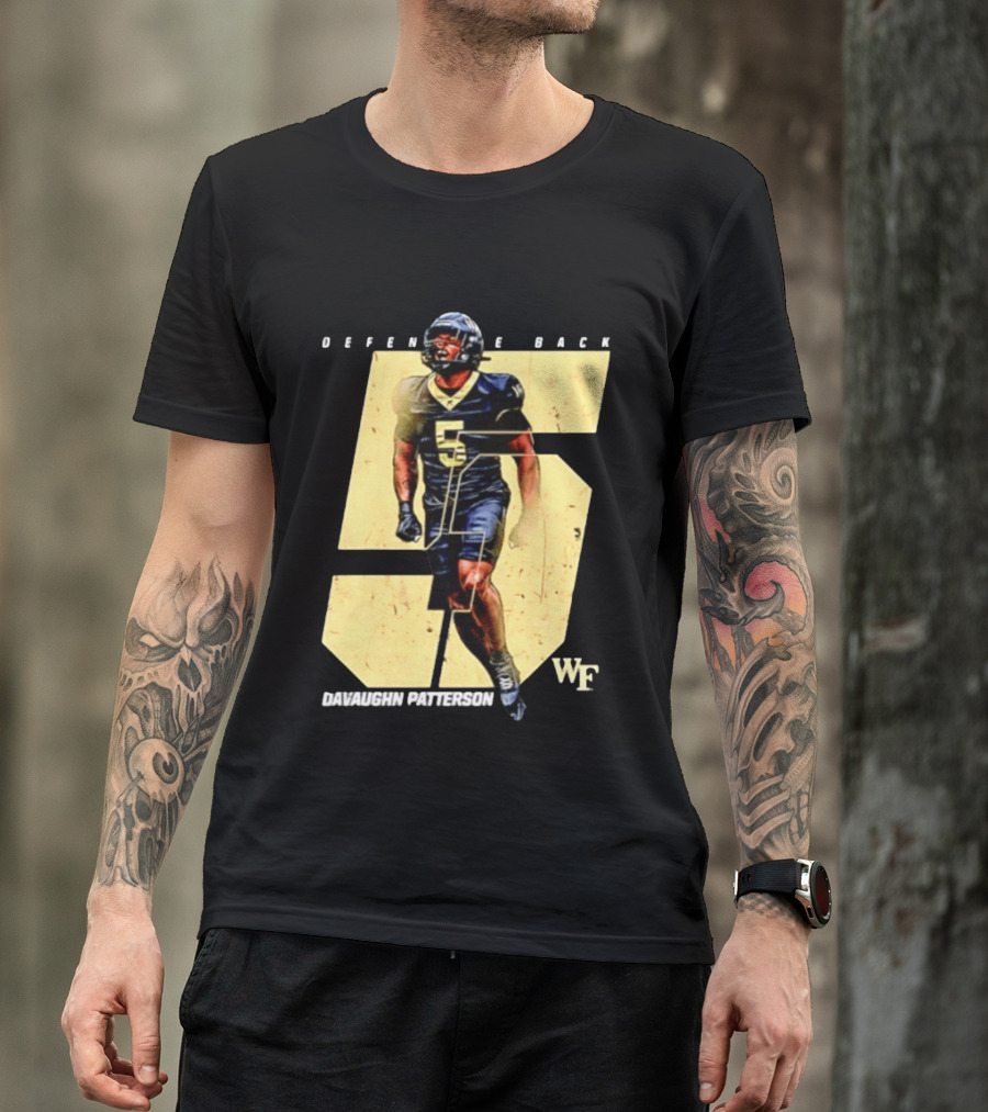 Davaughn Patterson Wake Forest Football Defensive Back Number 5 WF T-Shirt