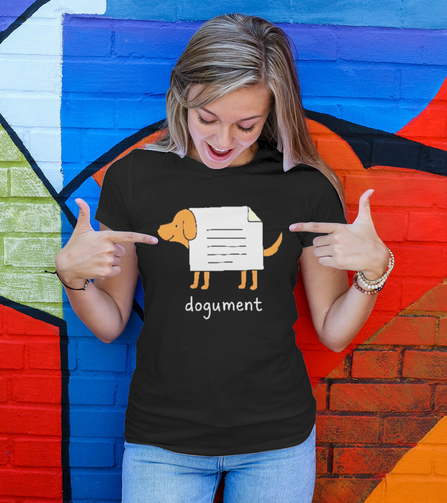 Dogument Pun Dog Document Office Humor T-Shirt