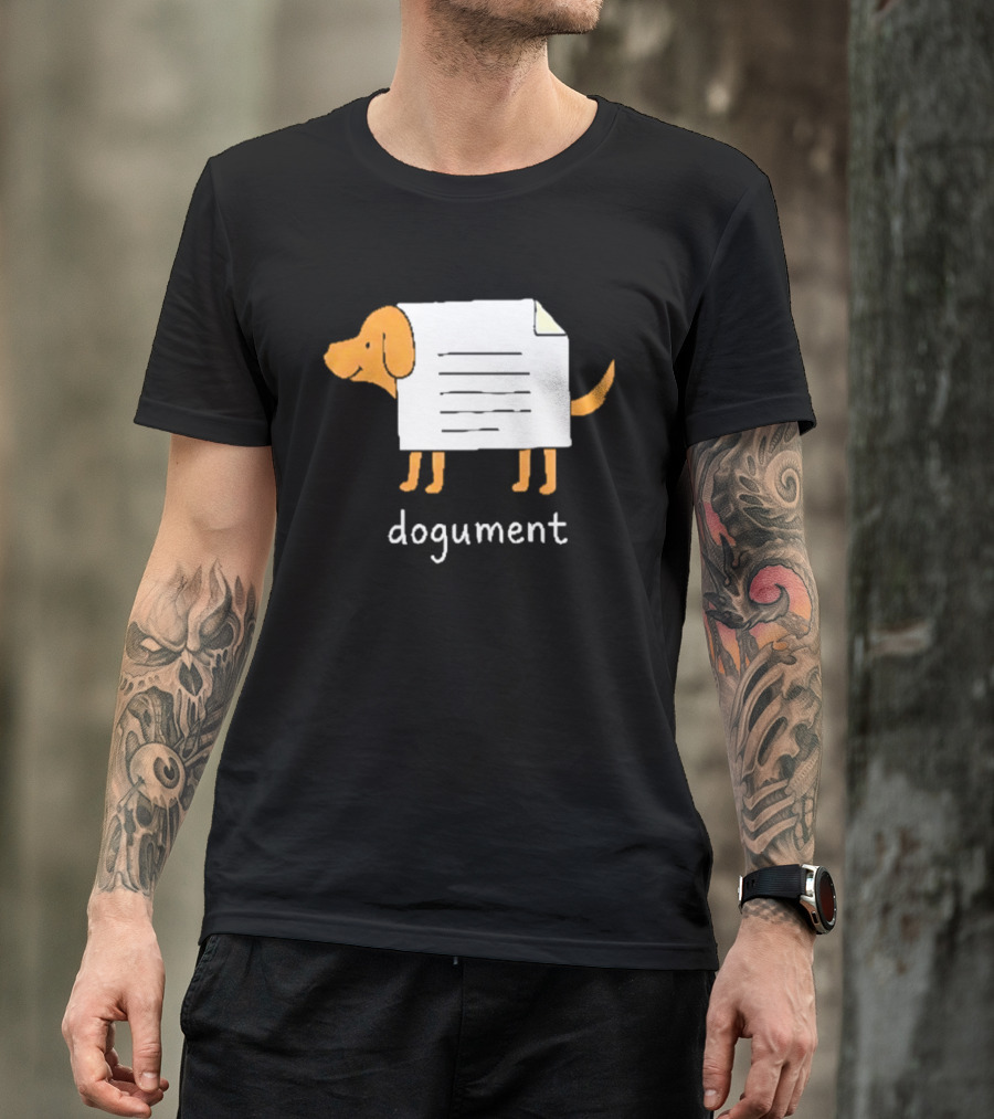Dogument Pun Dog Document Office Humor T-Shirt