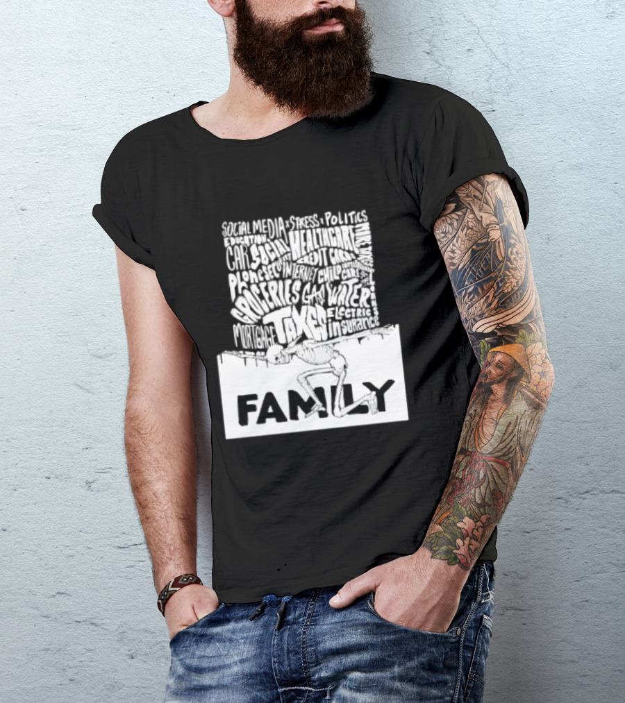 Family Skeleton Juggling Taxes And Life Stress T-Shirt