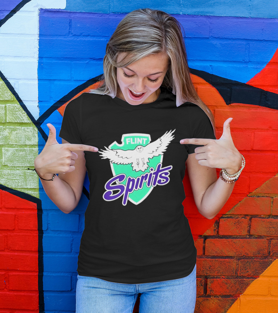 Flint Spirits Eagle Shield Vintage Sports Team T-Shirt