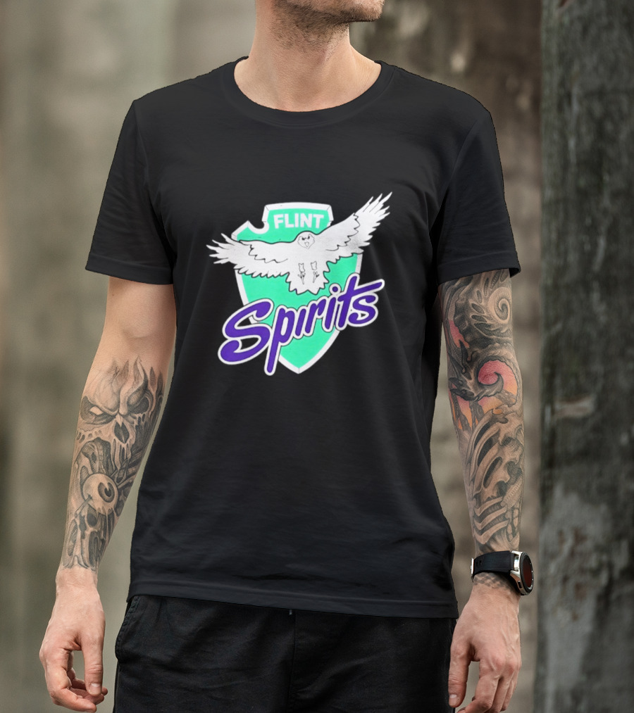 Flint Spirits Eagle Shield Vintage Sports Team T-Shirt