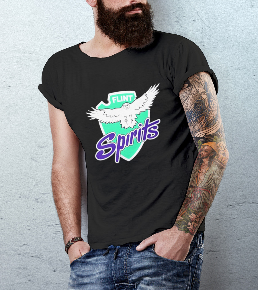 Flint Spirits Eagle Shield Vintage Sports Team T-Shirt
