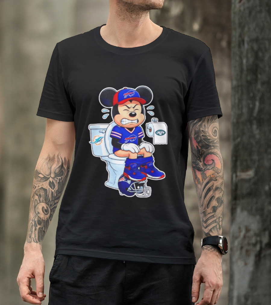 Mickey Toilet Buffalo Bills Defeat Jets Dolphins Patriots Football T-Shirt
