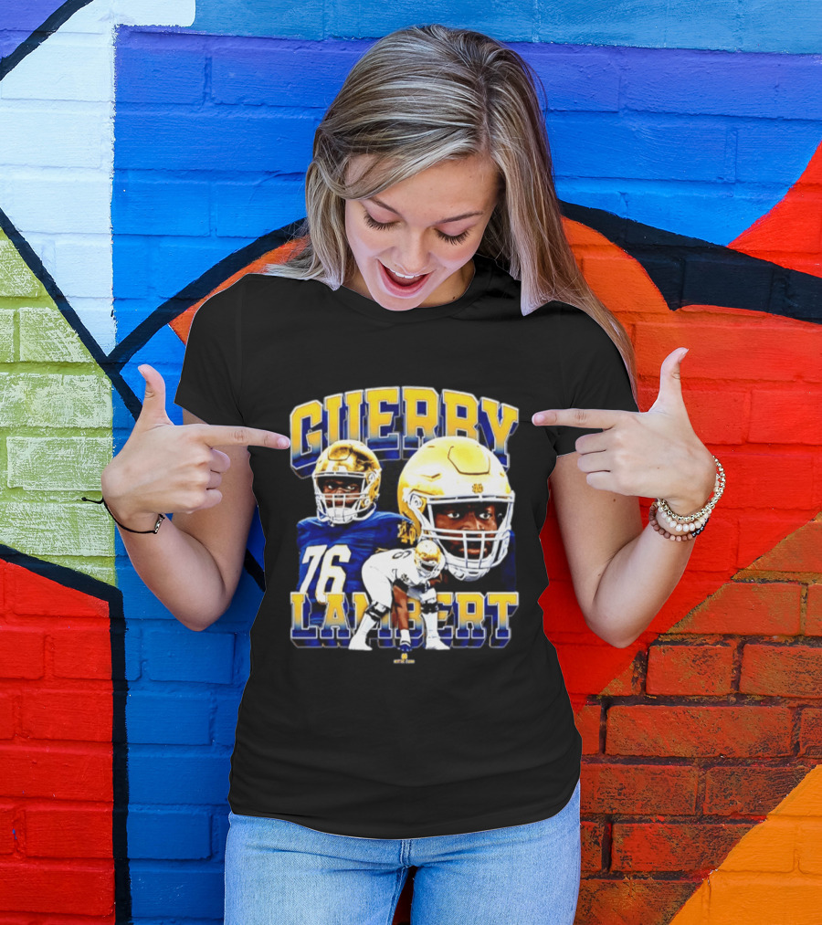 Guerby Lambert 76 Notre Dame NCAA Football Player T-Shirt
