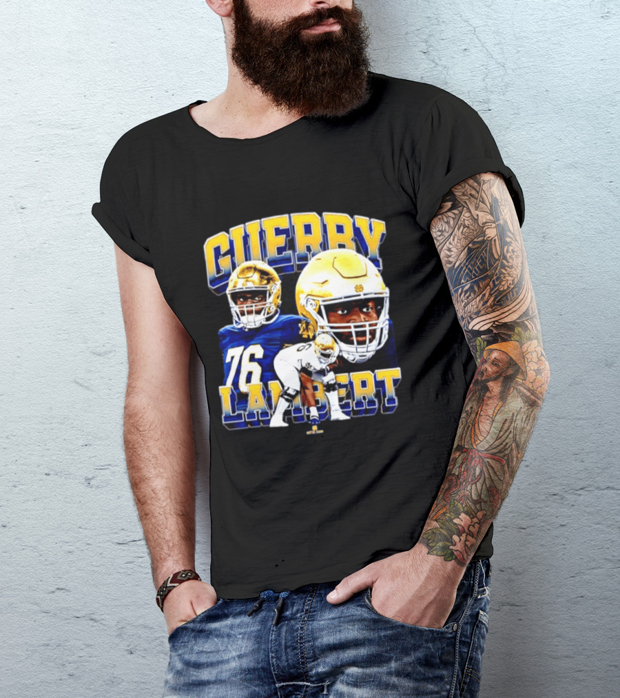Guerby Lambert 76 Notre Dame NCAA Football Player T-Shirt
