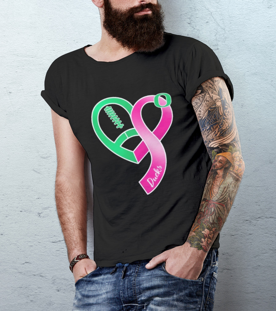 Oregon Ducks Pink Ribbon Breast Cancer Awareness 2026 T-Shirt