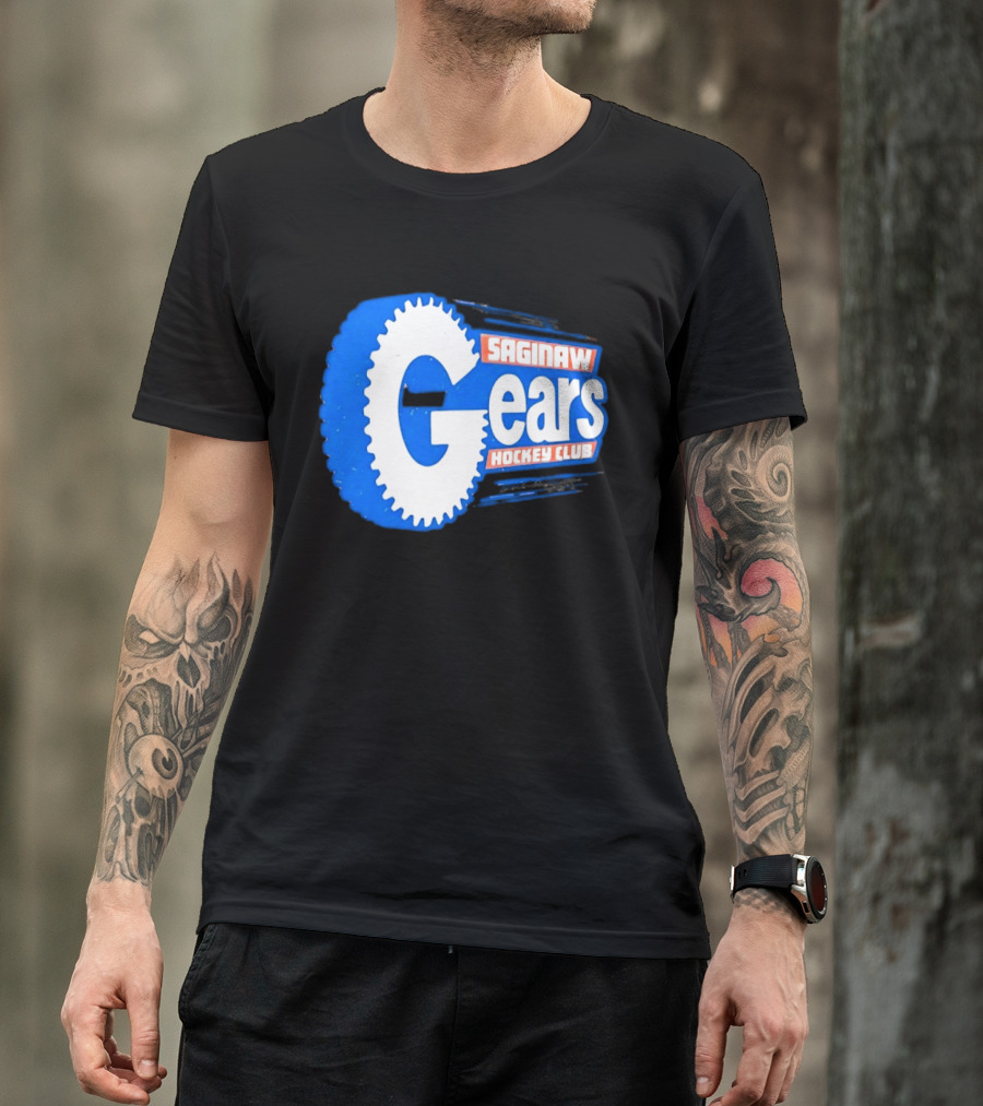 Saginaw Gears Hockey Club IHL Retro Team T-Shirt