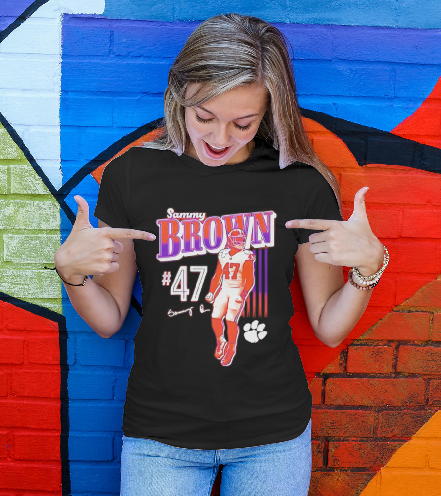 Sammy Brown 47 Clemson Tigers Football Player Team Spirit T-Shirt