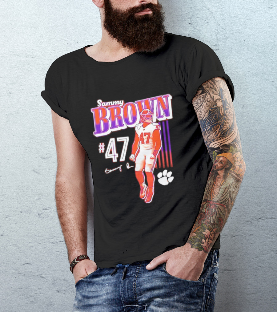 Sammy Brown 47 Clemson Tigers Football Player Team Spirit T-Shirt