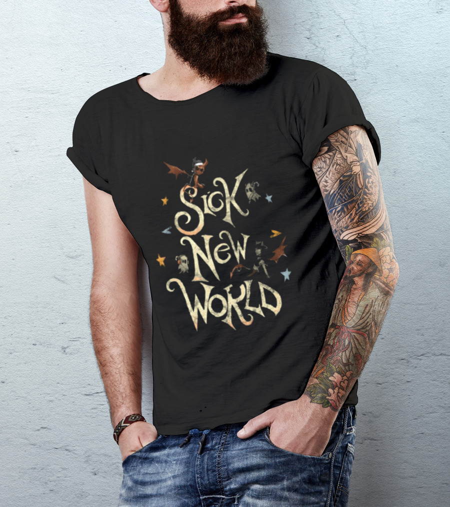 Sick New World Texas 2026 Festival Fort Worth Texas Motor Speedway October 24 2026 Ghosts Bats Stars T-Shirt