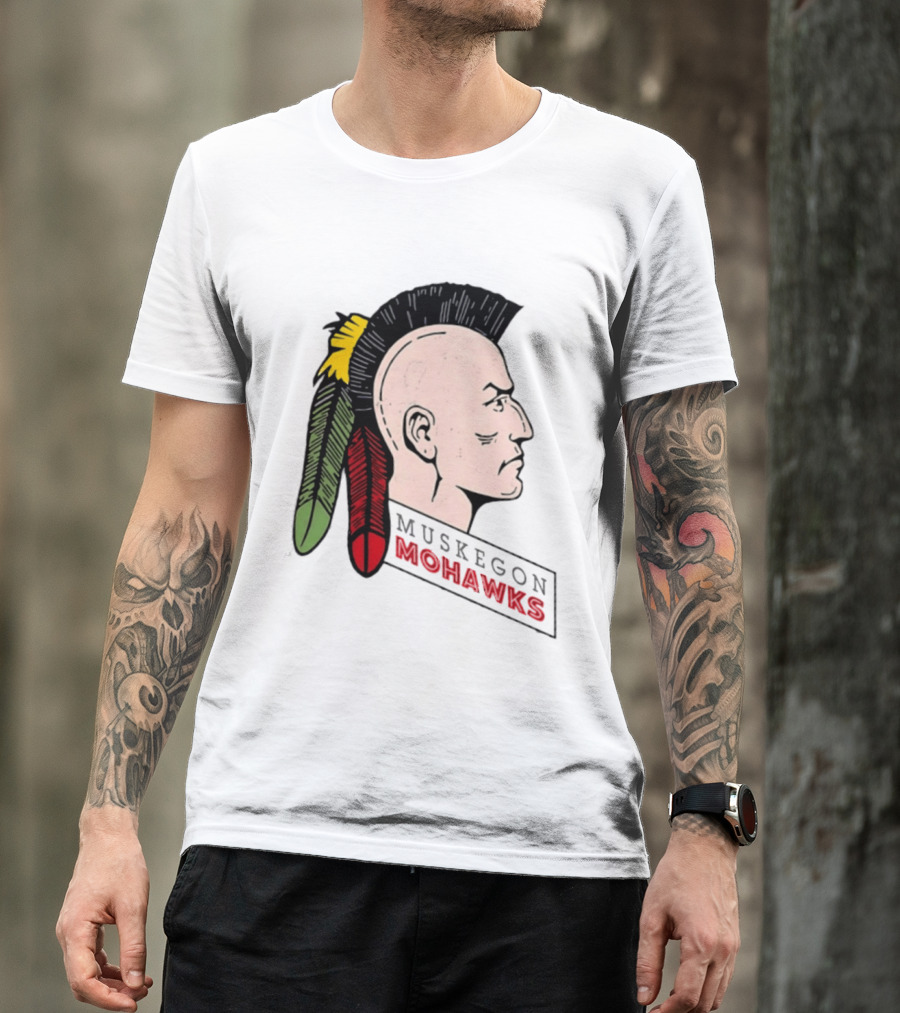 Muskegon Mohawks IHL Minor League Hockey Vintage Team T-Shirt