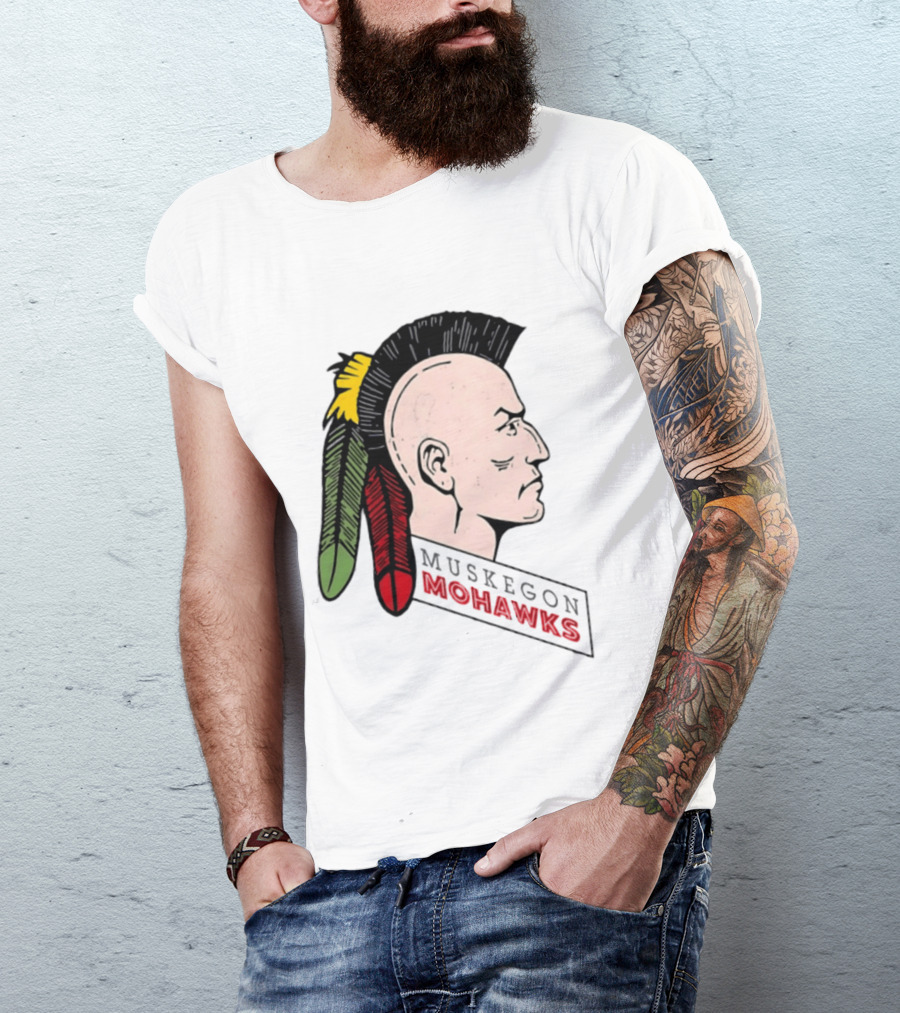 Muskegon Mohawks IHL Minor League Hockey Vintage Team T-Shirt