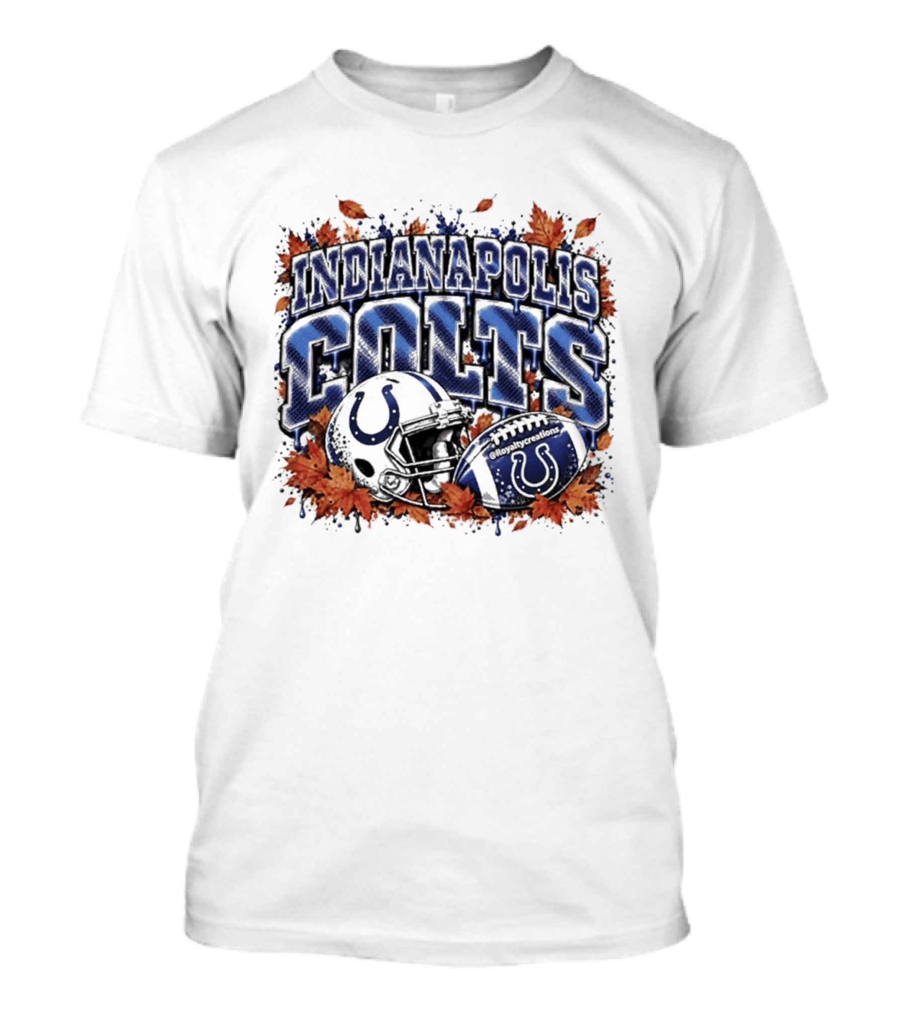 Indianapolis Colts Football Helmet Autumn Leaves 2026 T-Shirt