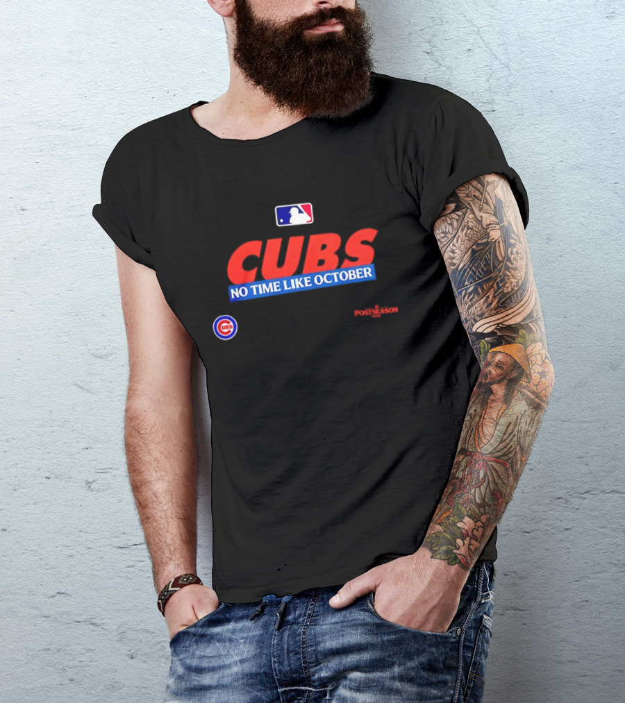Chicago Cubs No Time Like October 2026 MLB Postseason Fan Gear T-Shirt