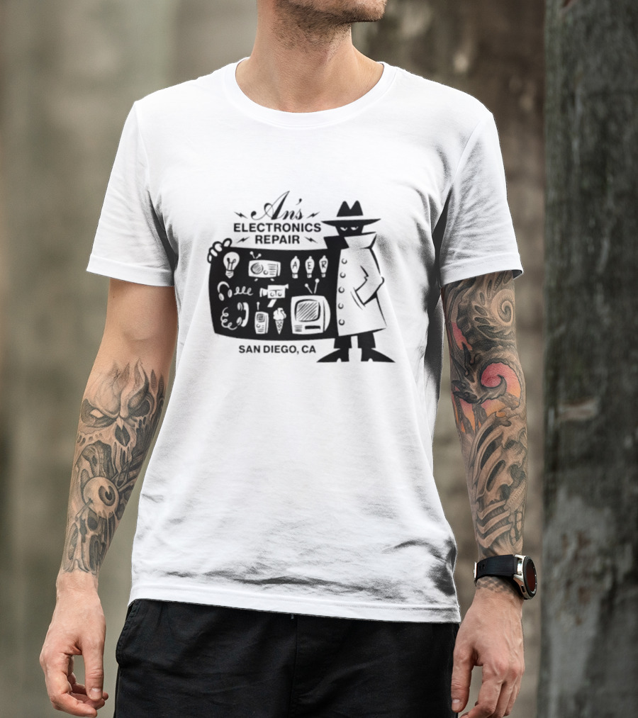 An's Electronics Repair Spy Trench Coat San Diego CA T-Shirt