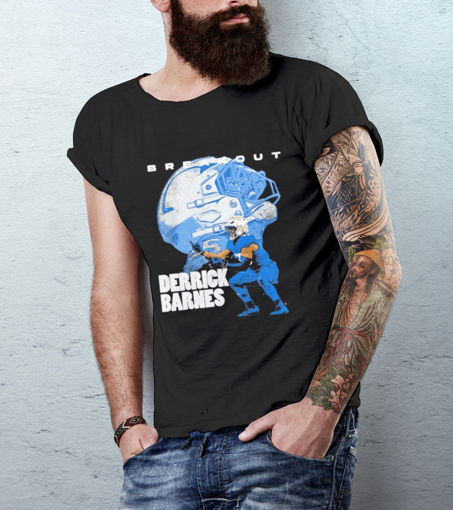 Derrick Barnes Detroit Lions Breakout Helmet T-Shirt
