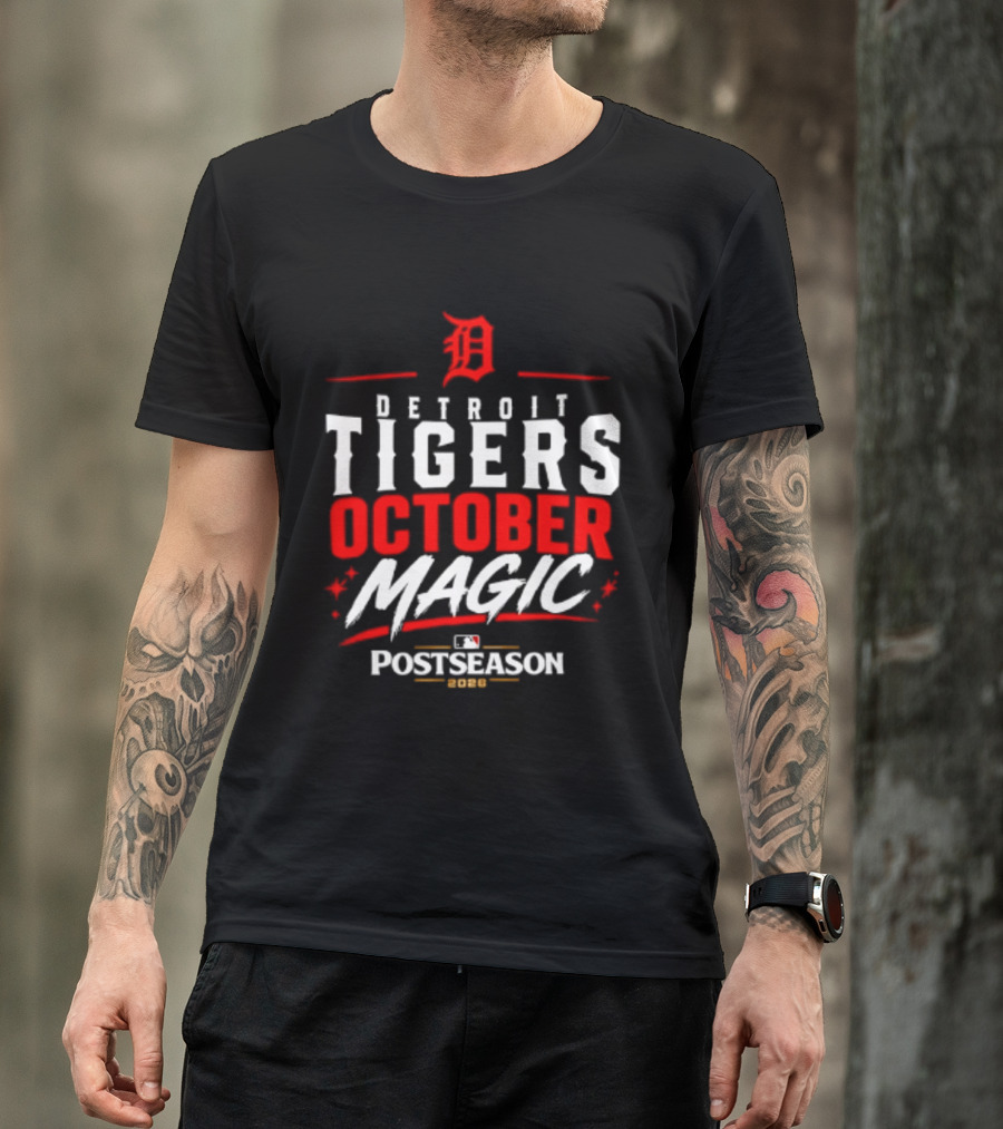 Detroit Tigers October Magic 2026 MLB Postseason Classic Team Spirit T-Shirt