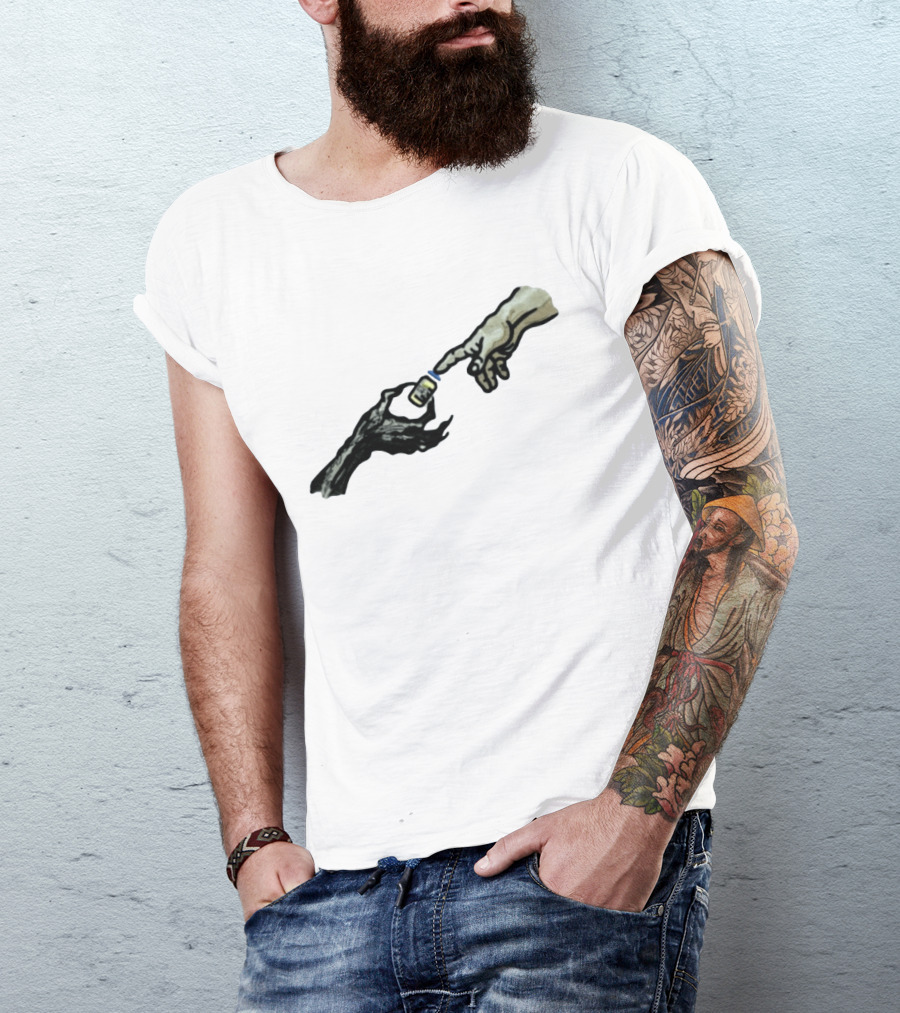 Michelangelo Creation Of Adam Vaccine Hand T-Shirt