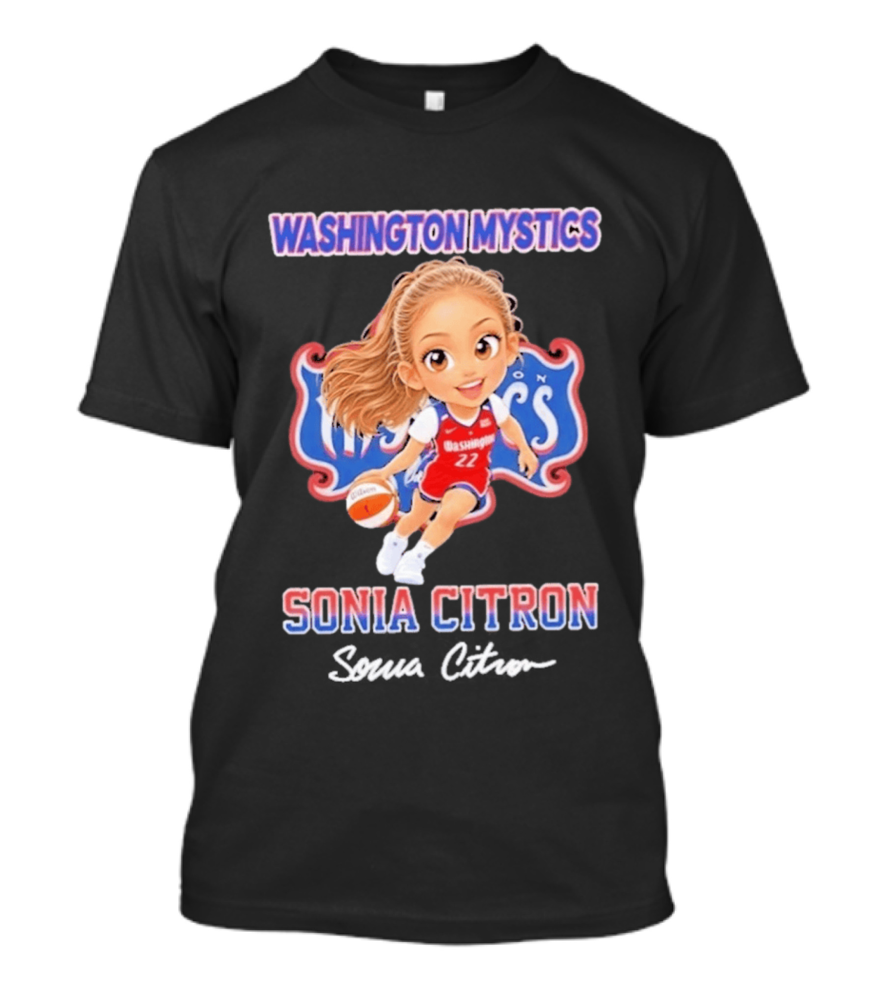 Washington Mystics Sonia Citron Basketball Player Caricature T-Shirt