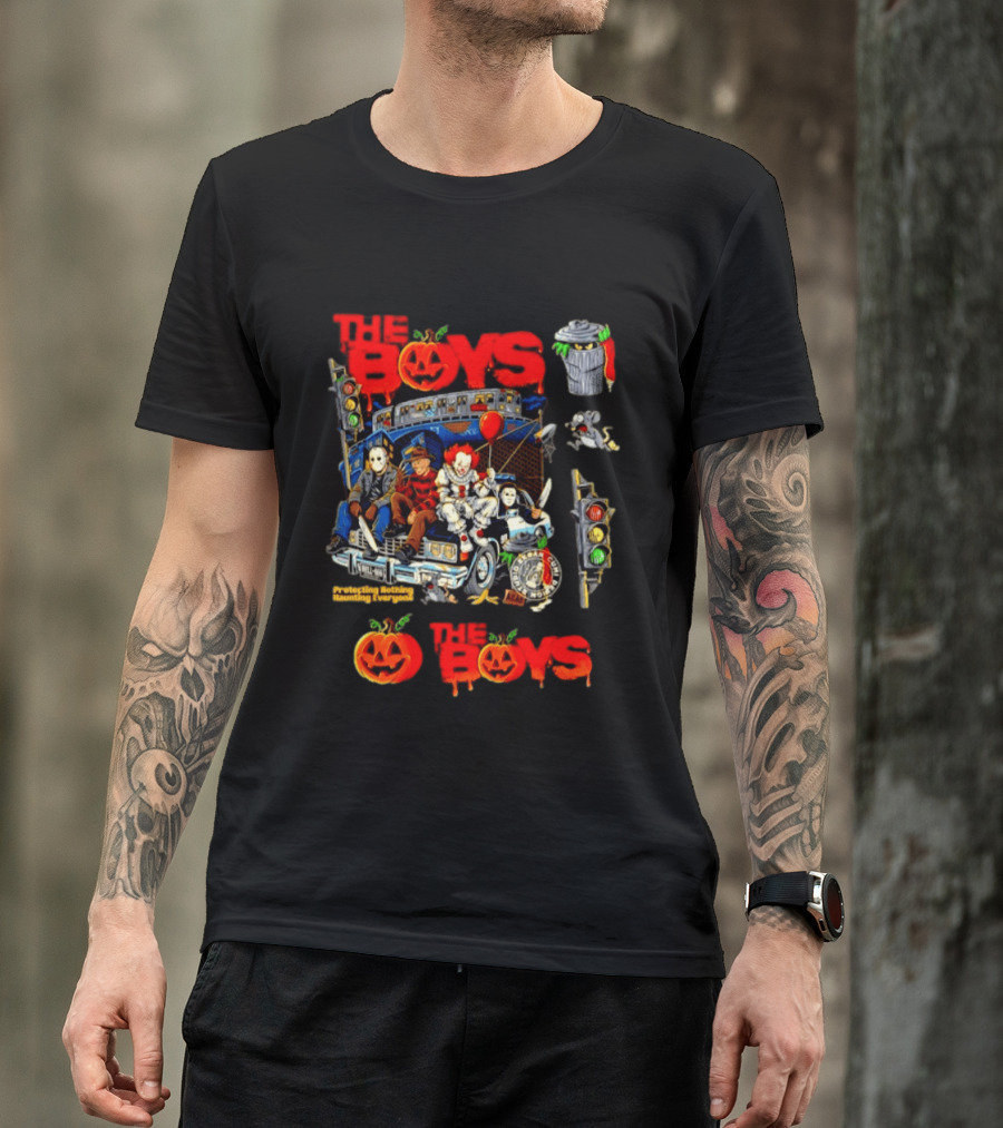 The Boys Protecting Nothing Haunting Everyone Horror Movie Icons Halloween Pumpkin T-Shirt