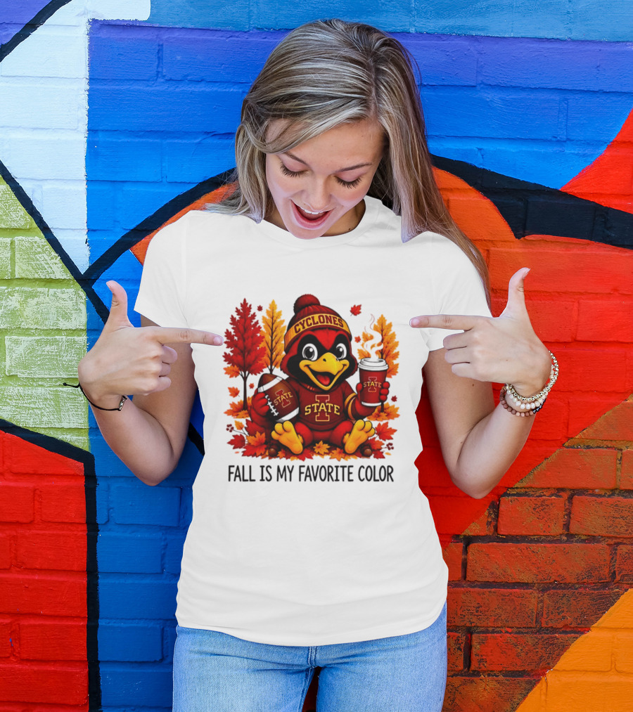 Iowa State Cyclones Fall Is My Favorite Color Football Leaves T-Shirt