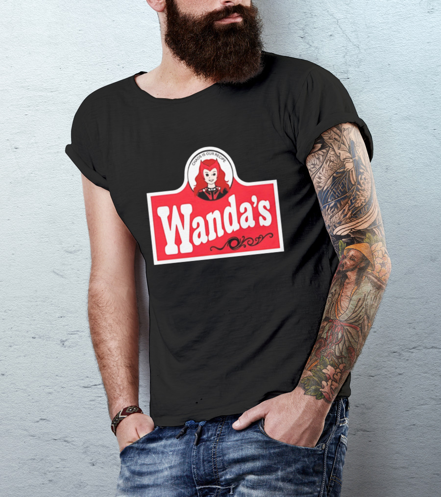 Wanda's Chaos Is Our Recipe Text With Character Graphic And Red T-Shirt