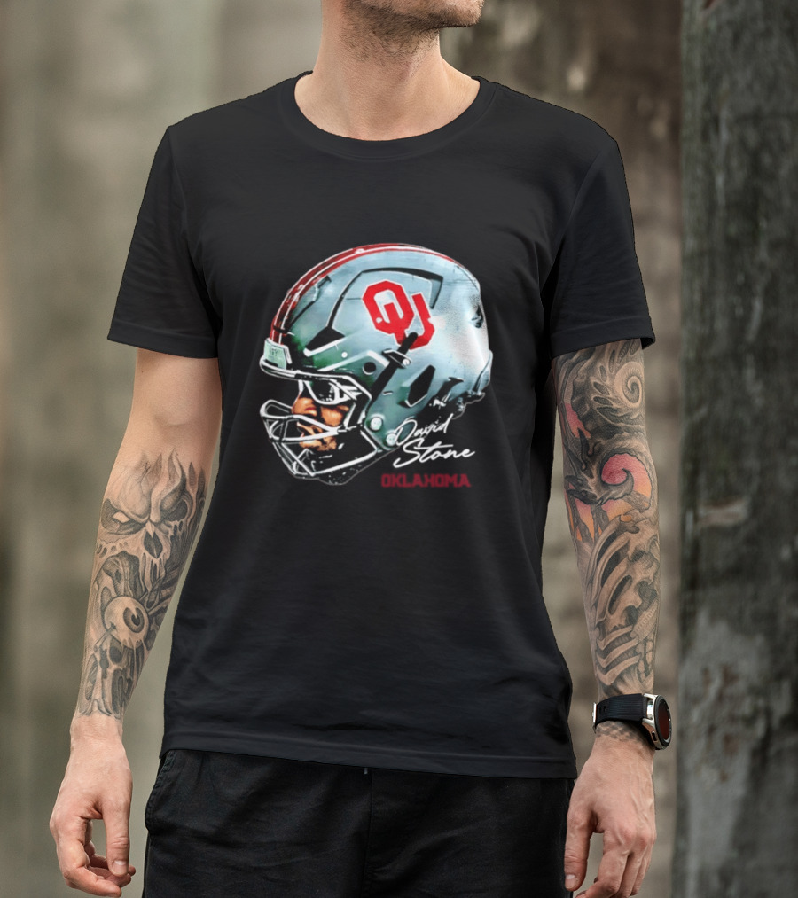 David Stone Oklahoma Sooners NCAA Football OU Helmet T-Shirt
