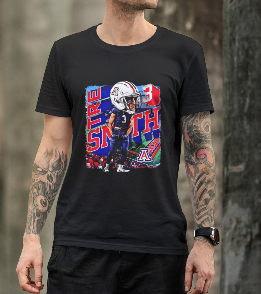 Tre Smith 3 Arizona Wildcats NCAA Football Caricature T-Shirt