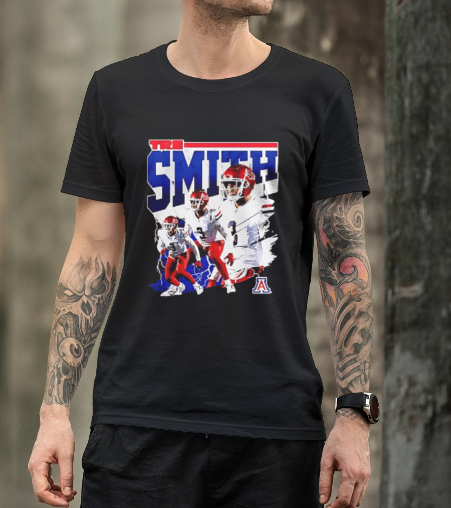 Tre Smith 3 Arizona Wildcats NCAA Football Player T-Shirt