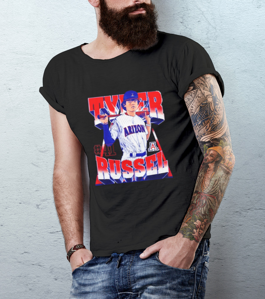 Tyler Russell #41 Arizona Wildcats NCAA Baseball Player T-Shirt