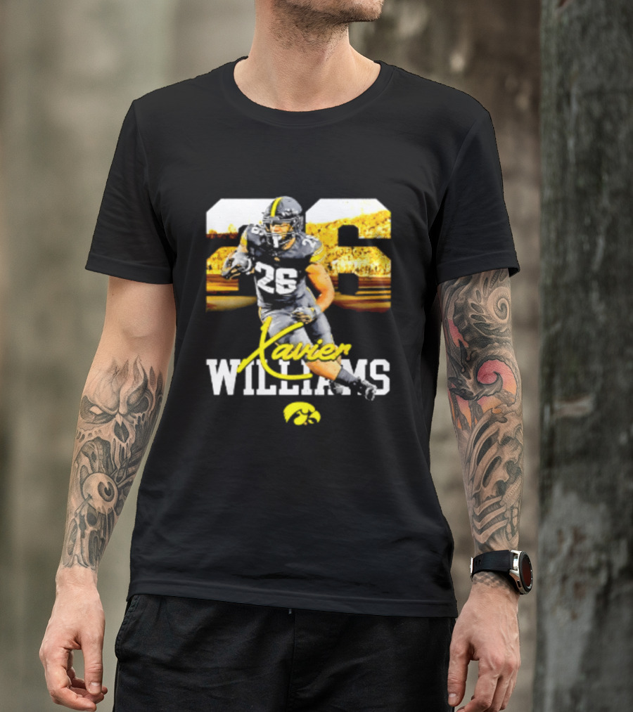 Iowa Hawkeyes Xavier Williams 26 NCAA Football Player Number T-Shirt