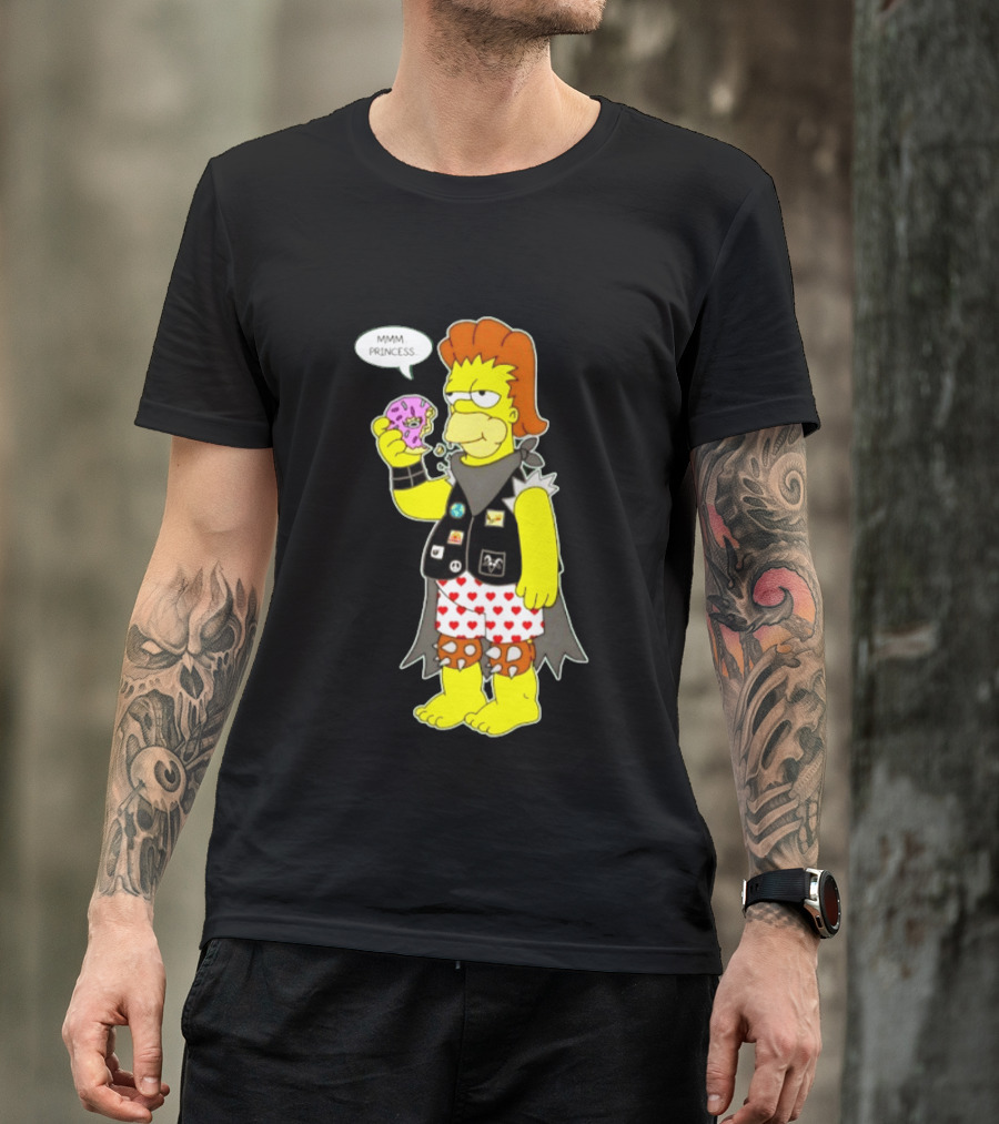 The Simpsons Homer Mmm Princess Punk Donut Eating T-Shirt