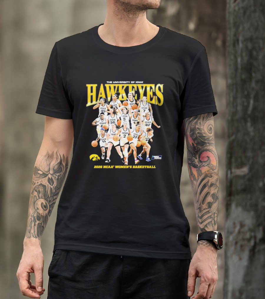 The University Of Iowa Hawkeyes 2026 NCAA Women's Basketball Team Players T-Shirt