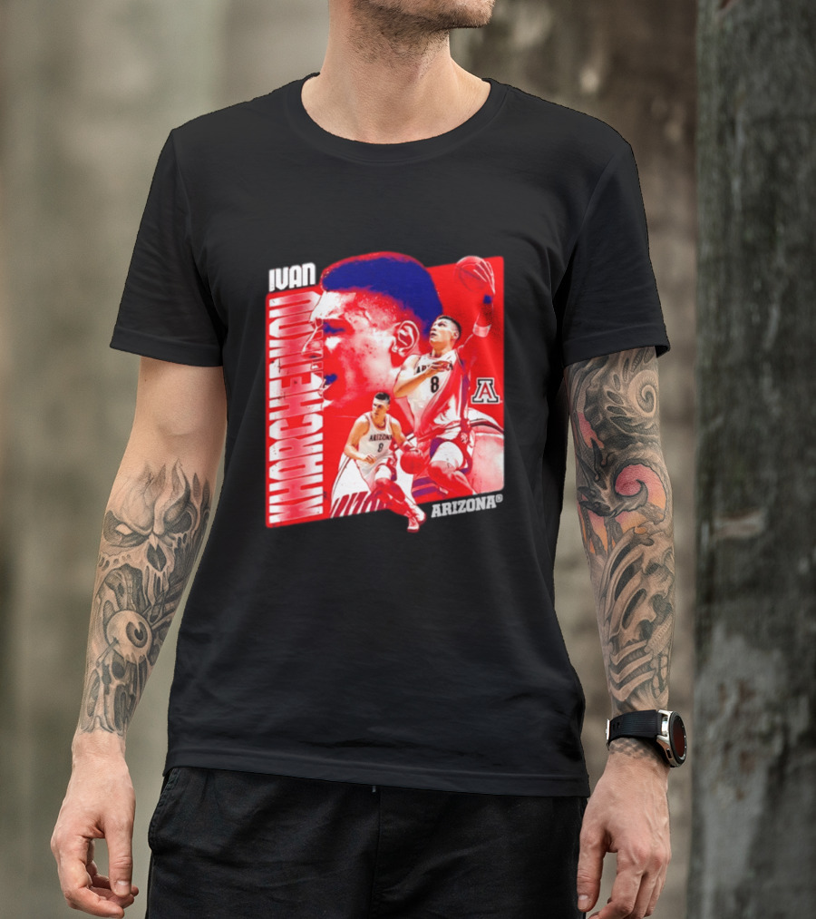 Ivan Kharchenkov 8 Arizona Wildcats NCAA Basketball Player T-Shirt