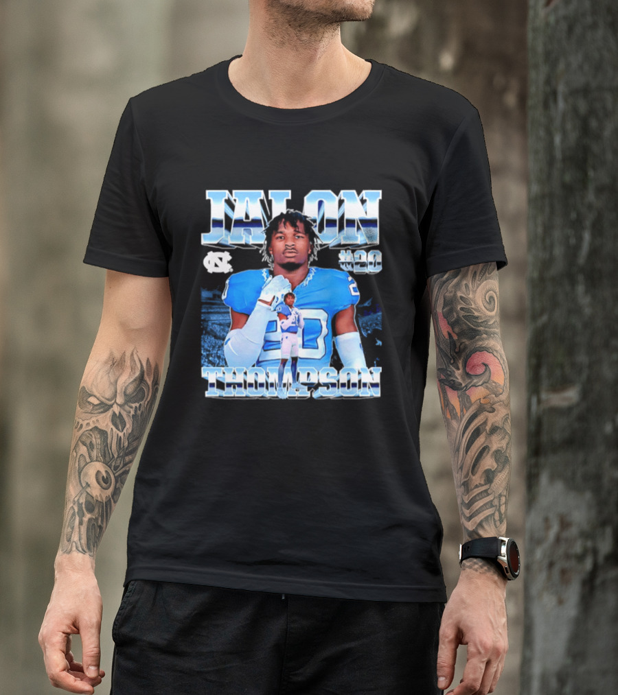 Jalon Thompson 20 North Carolina Tar Heels NCAA Football T-Shirt