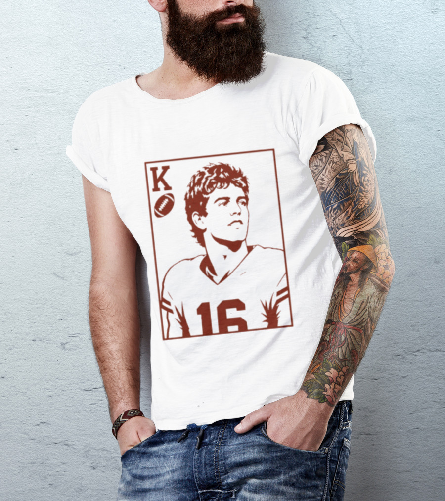 Arch Manning Texas Longhorns Quarterback King Of Hearts Playing Card 16 T-Shirt