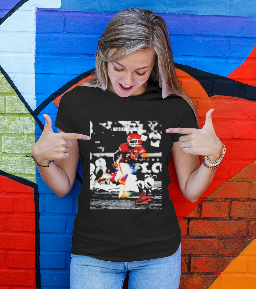 Kansas City Chiefs Kenneth Walker III K9's Kingdom Football Player In Action T-Shirt