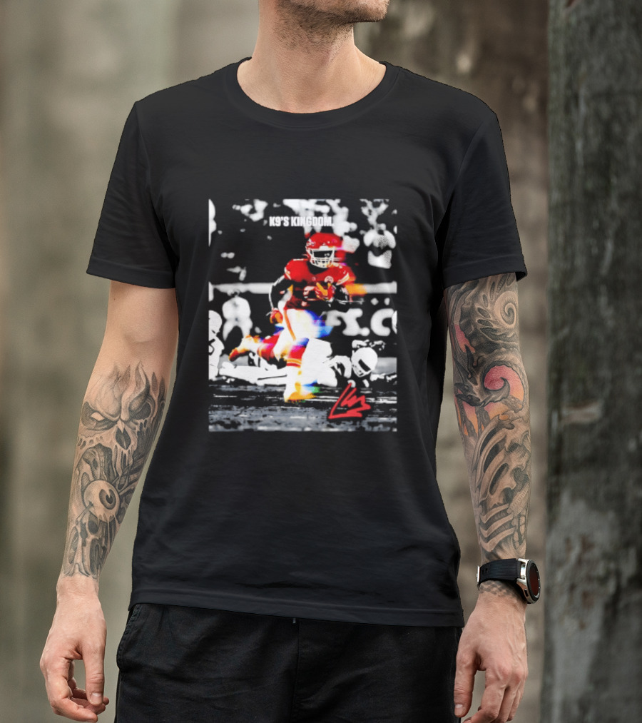 Kansas City Chiefs Kenneth Walker III K9's Kingdom Football Player In Action T-Shirt