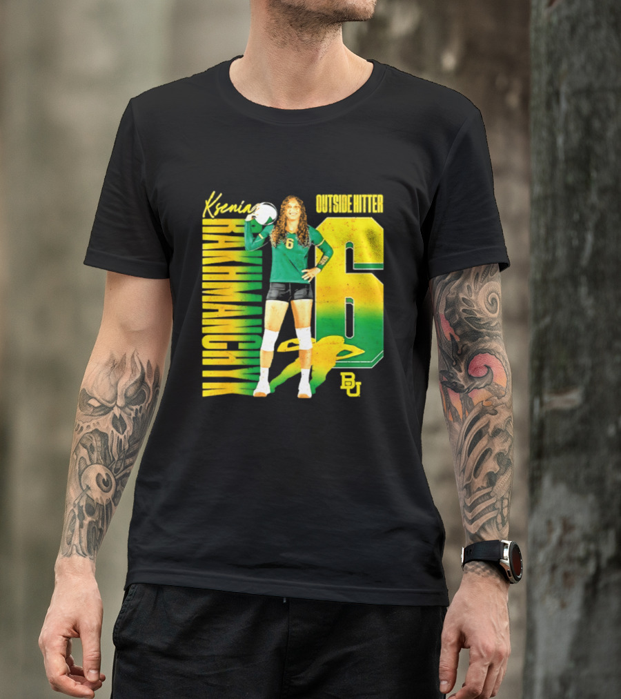 Kseniya Rakhmanchyk Outside Hitter 6 Baylor Bears Volleyball Player T-Shirt