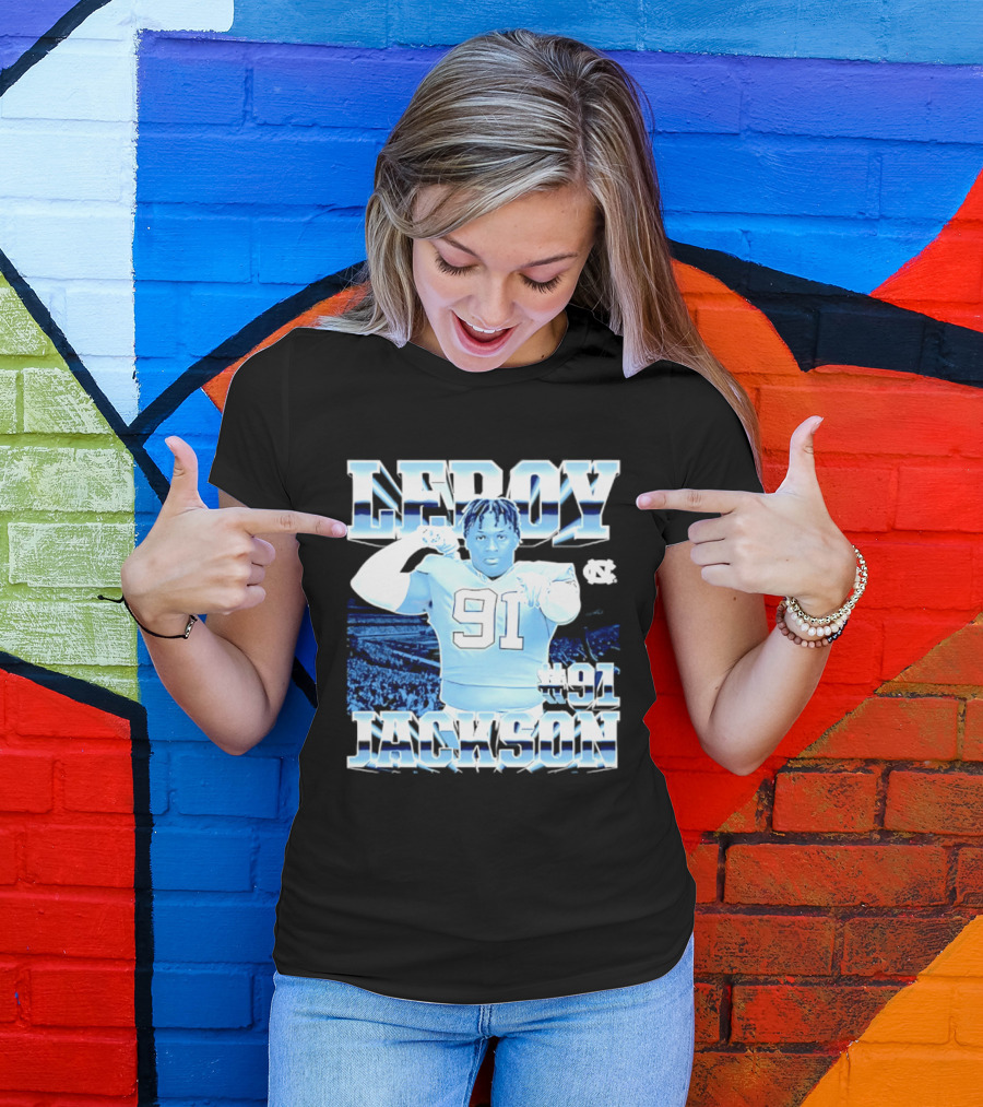 Leroy Jackson 91 North Carolina Tar Heels NCAA Football Player T-Shirt