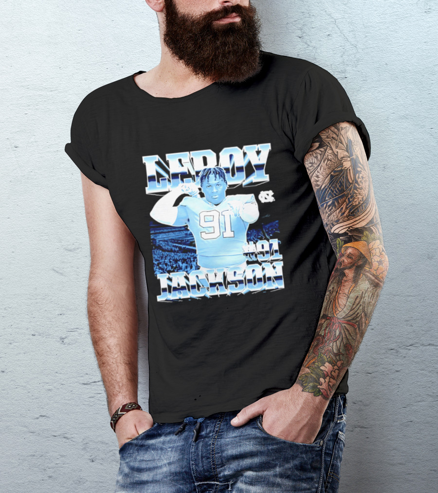 Leroy Jackson 91 North Carolina Tar Heels NCAA Football Player T-Shirt