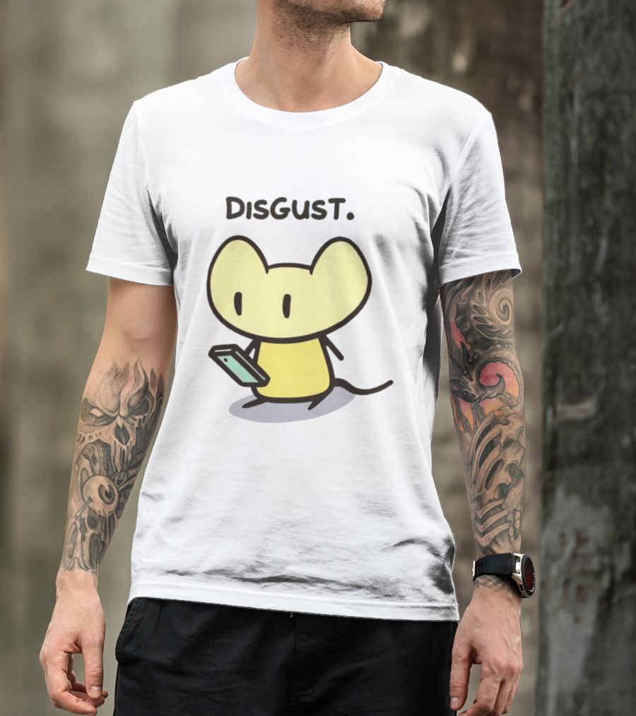 Disgust Mouse With Phone Vintage Humor T-Shirt
