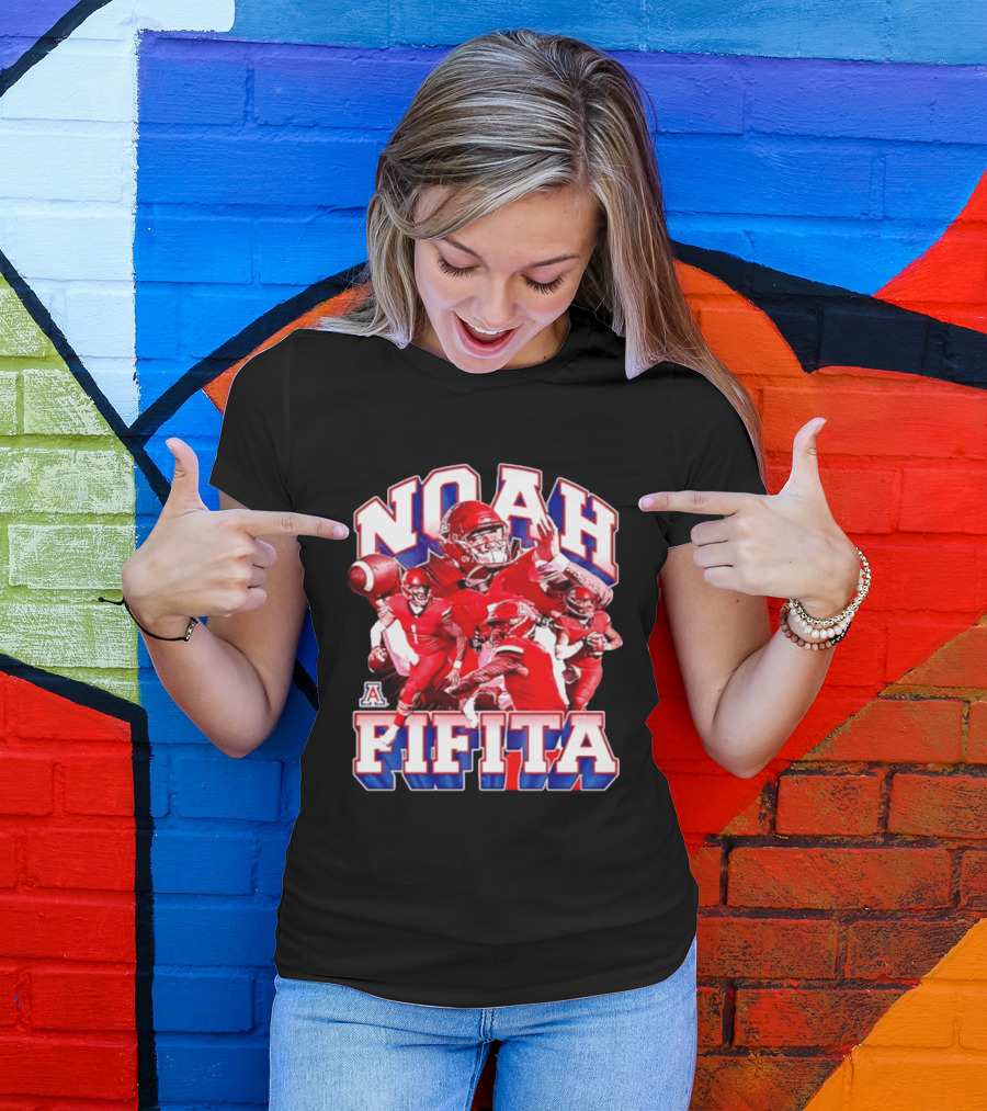 Noah Fifita 1 Arizona Wildcats NCAA Football Player Action Collage T-Shirt