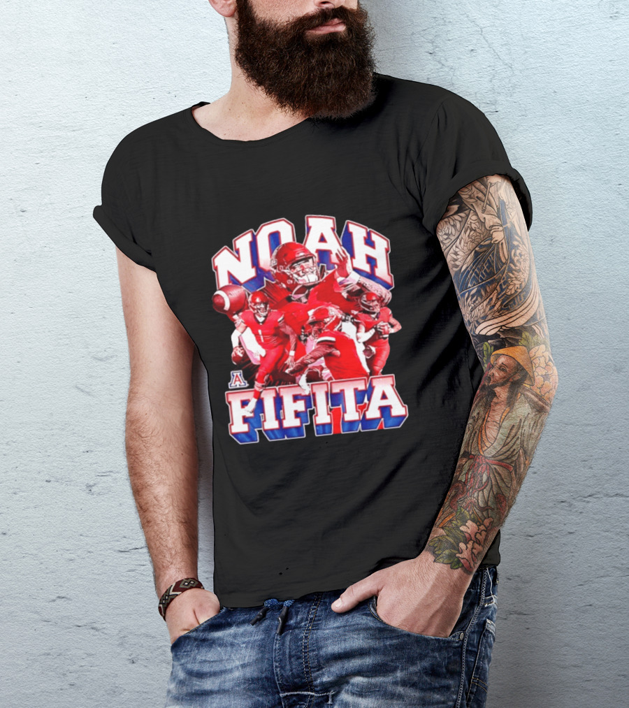 Noah Fifita 1 Arizona Wildcats NCAA Football Player Action Collage T-Shirt